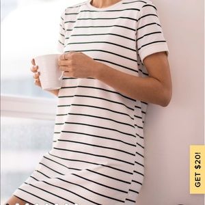 Lulu’s Black and Cream Striped Shirt Dress